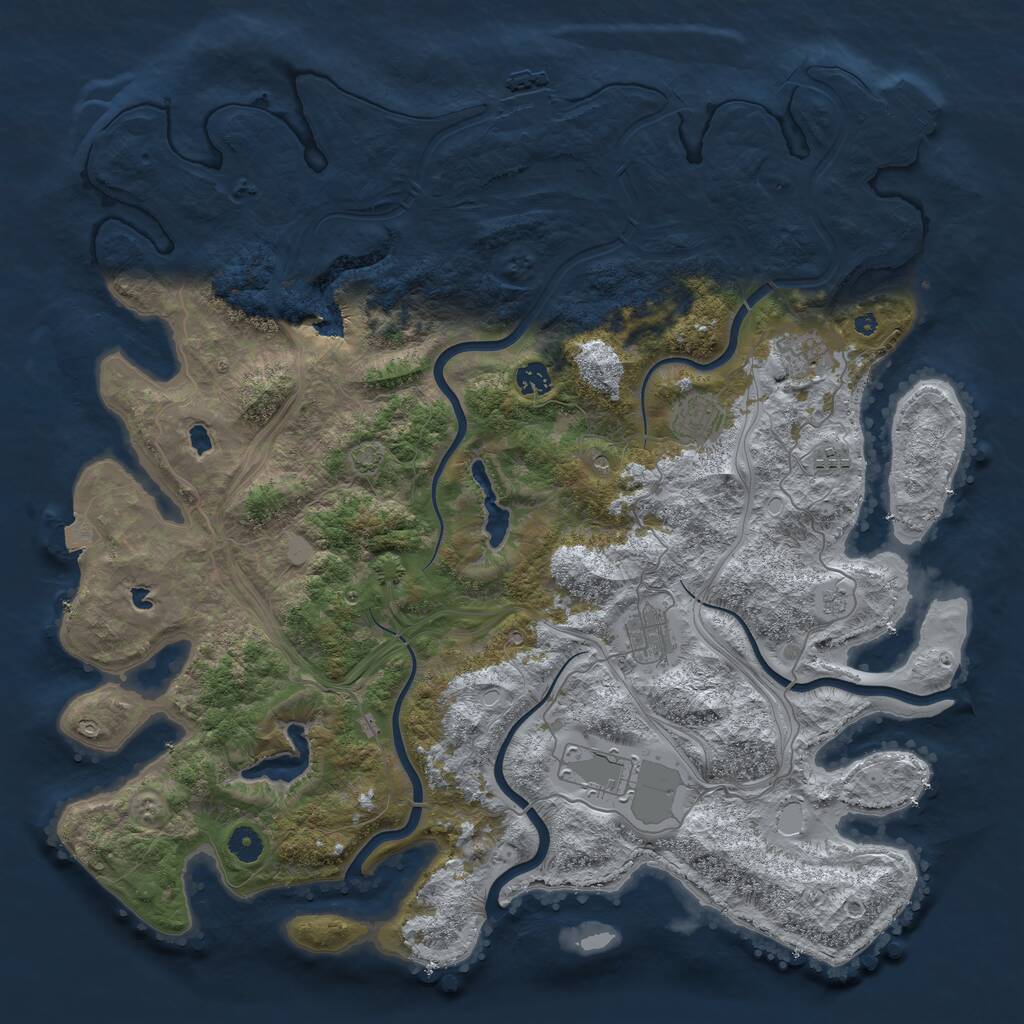 Rust Map: Procedural Map, Size: 4500, Seed: 1620793822, 12 Monuments