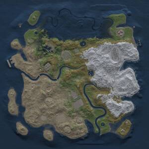 Thumbnail Rust Map: Procedural Map, Size: 3850, Seed: 624833722, 15 Monuments