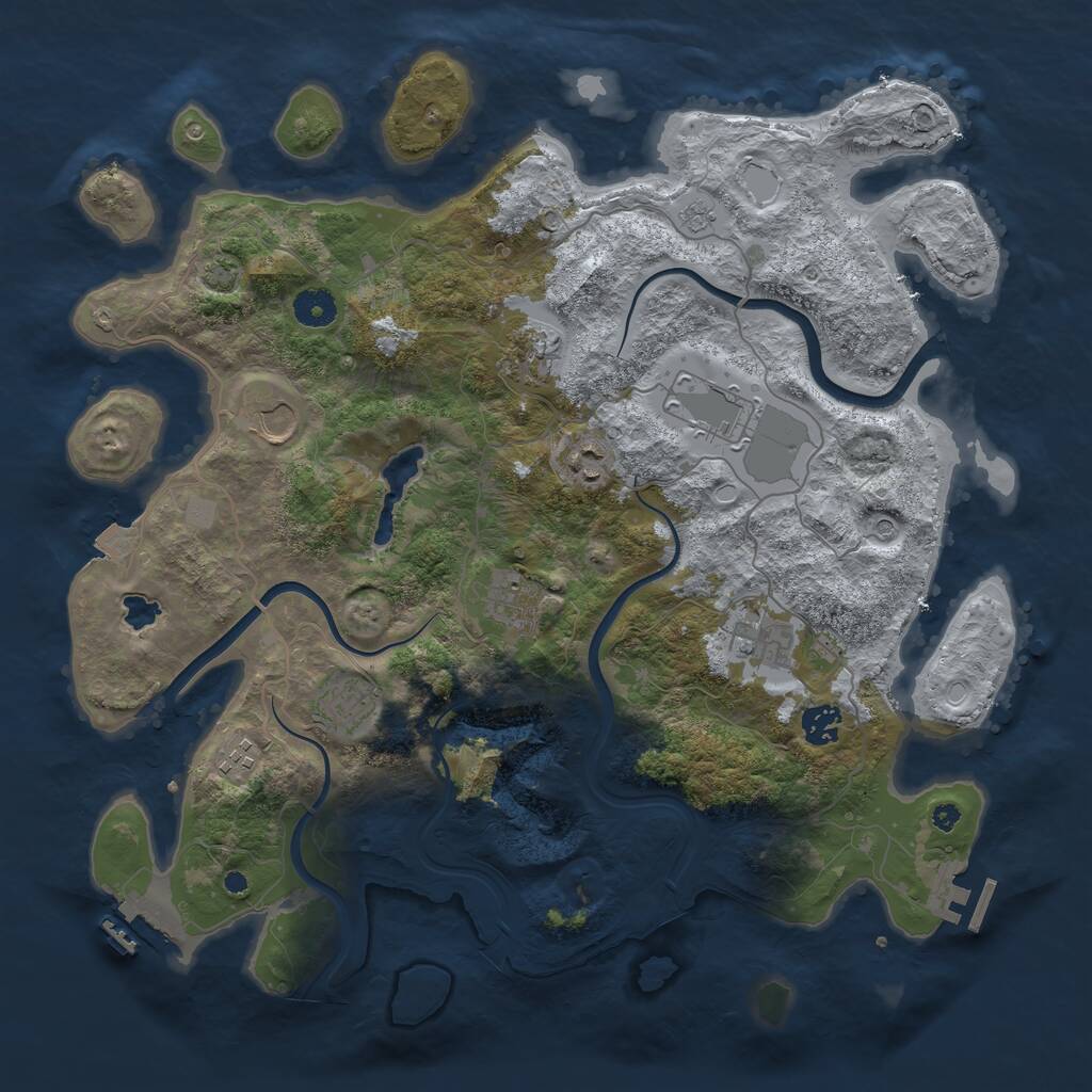 Rust Map: Procedural Map, Size: 4000, Seed: 615645, 15 Monuments