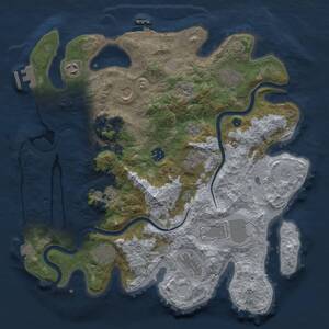 Thumbnail Rust Map: Procedural Map, Size: 3750, Seed: 290301379, 16 Monuments