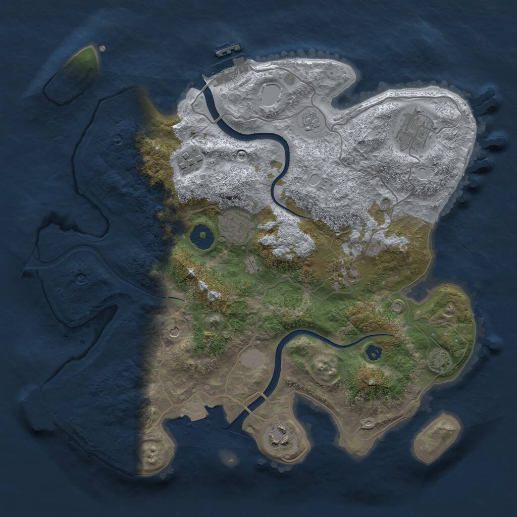 Rust Map: Procedural Map, Size: 3250, Seed: 437554868, 11 Monuments