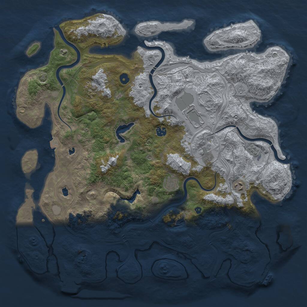 Rust Map: Procedural Map, Size: 4500, Seed: 285969929, 13 Monuments