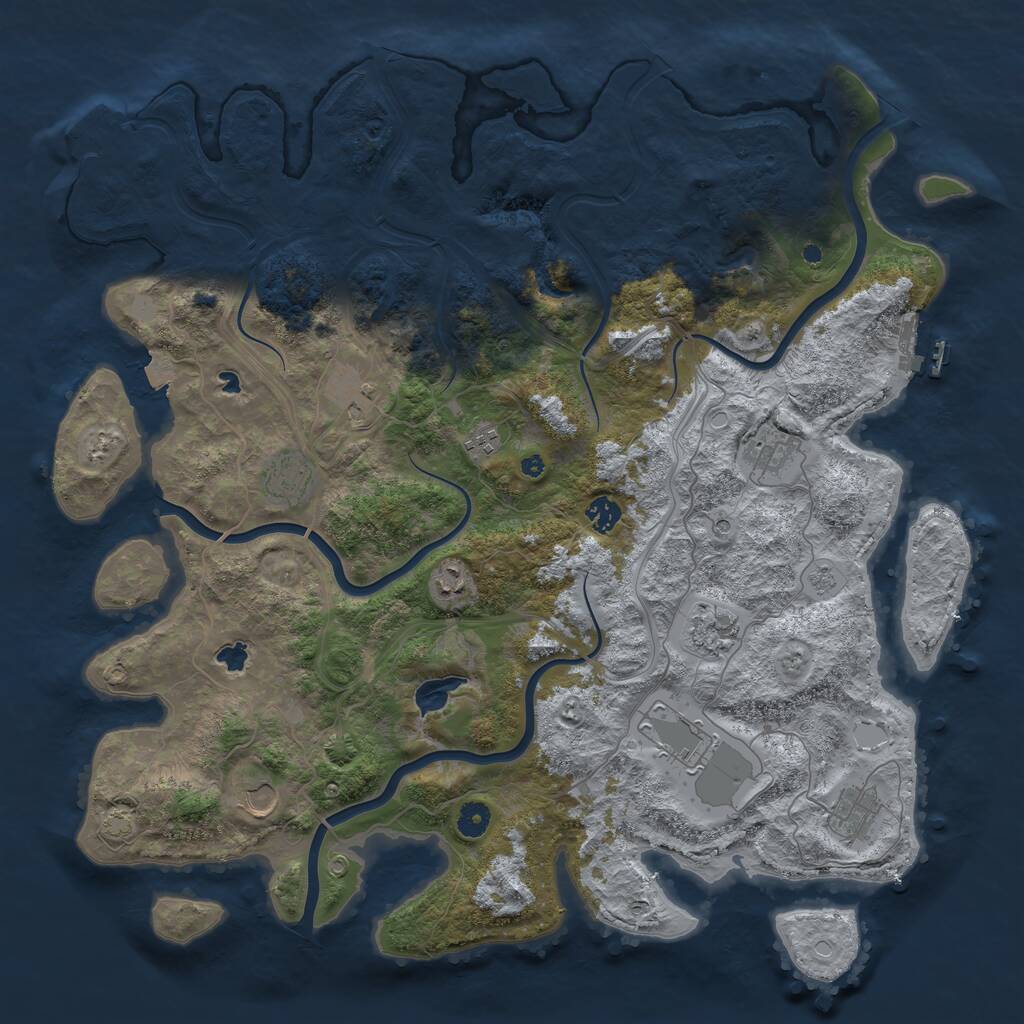 Rust Map: Procedural Map, Size: 4500, Seed: 979742220, 16 Monuments