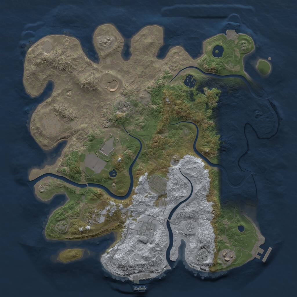 Rust Map: Procedural Map, Size: 3750, Seed: 984549614, 15 Monuments