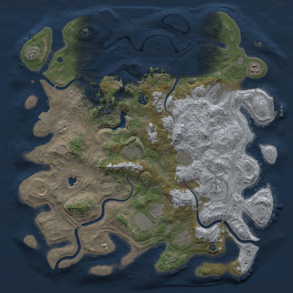 Rust Map: Procedural Map, Size: 4250, Seed: 1429083777, 16 Monuments