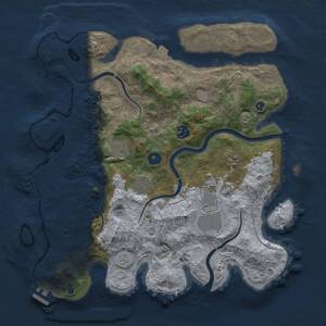 Thumbnail Rust Map: Procedural Map, Size: 3700, Seed: 1906168297, 11 Monuments