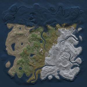Thumbnail Rust Map: Procedural Map, Size: 4500, Seed: 16956660, 15 Monuments