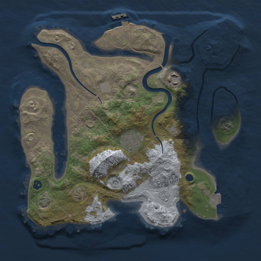 Rust Map: Procedural Map, Size: 2800, Seed: 1384275530, 8 Monuments