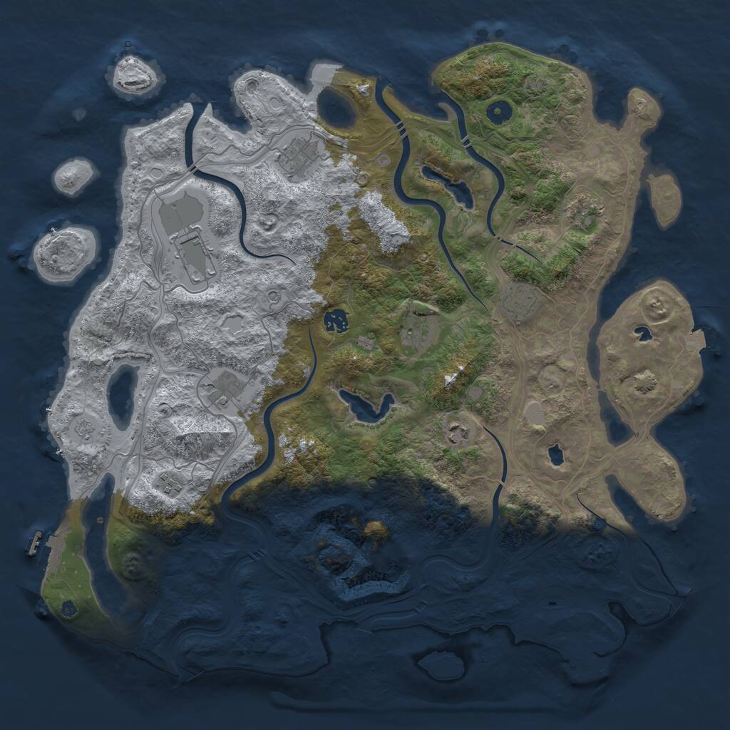 Rust Map: Procedural Map, Size: 4500, Seed: 2124129488, 15 Monuments