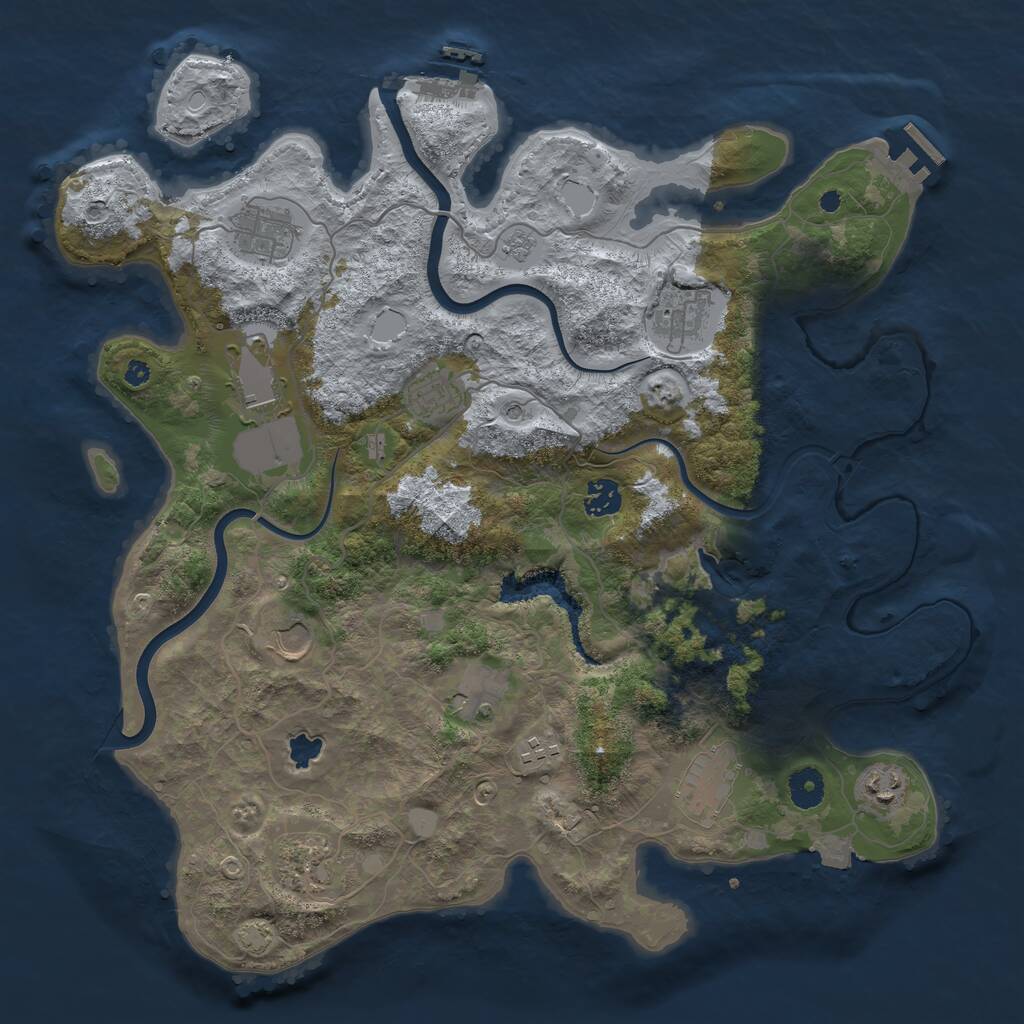Rust Map: Procedural Map, Size: 4000, Seed: 1514756374, 17 Monuments