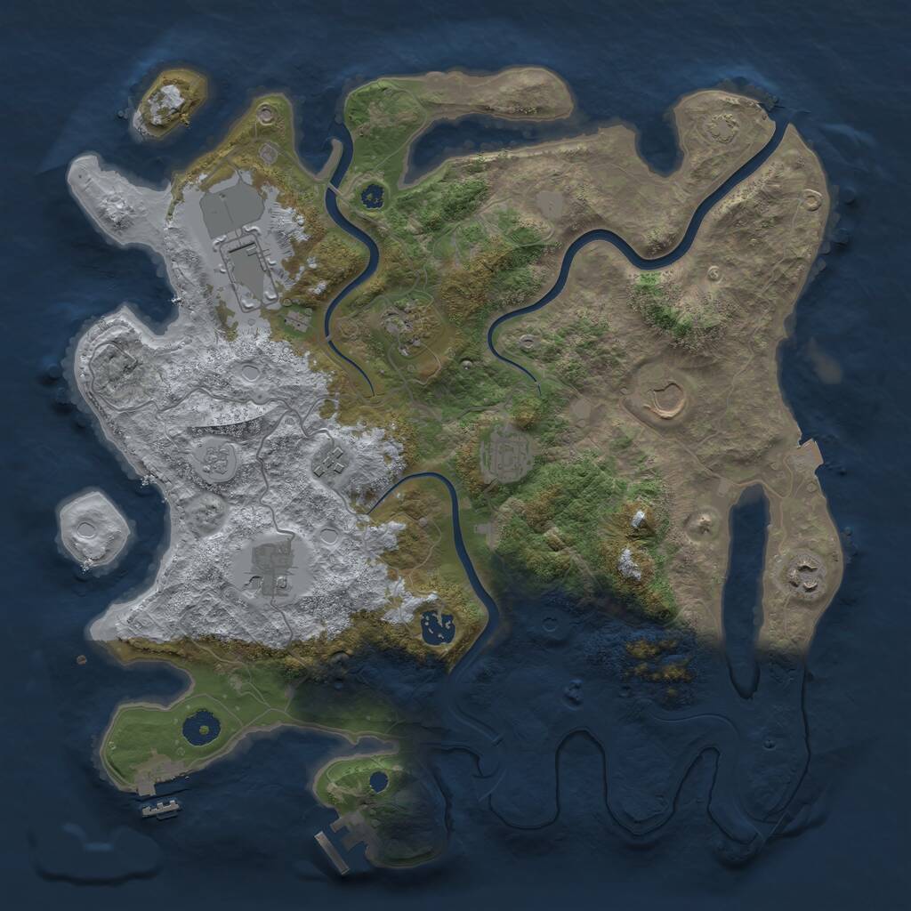 Rust Map: Procedural Map, Size: 3850, Seed: 1488179047, 14 Monuments
