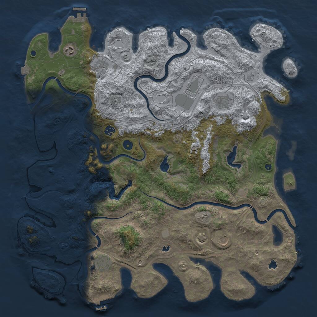 Rust Map: Procedural Map, Size: 4750, Seed: 583284547, 14 Monuments