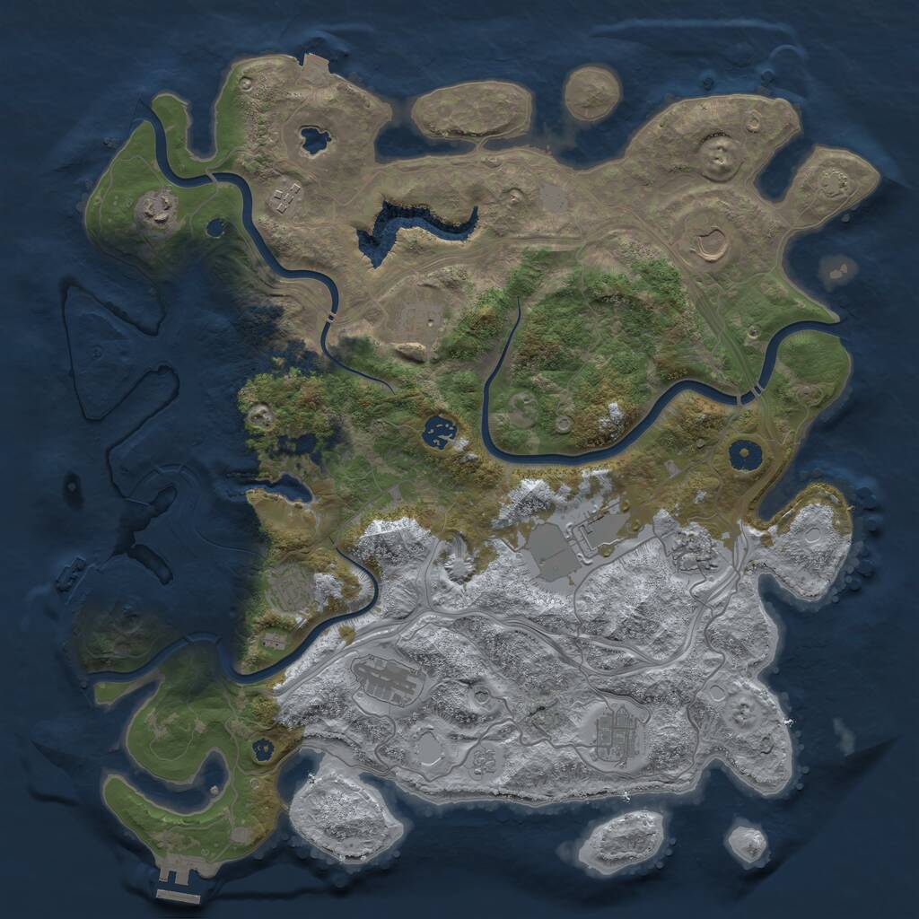 Rust Map: Procedural Map, Size: 4250, Seed: 1571132626, 16 Monuments