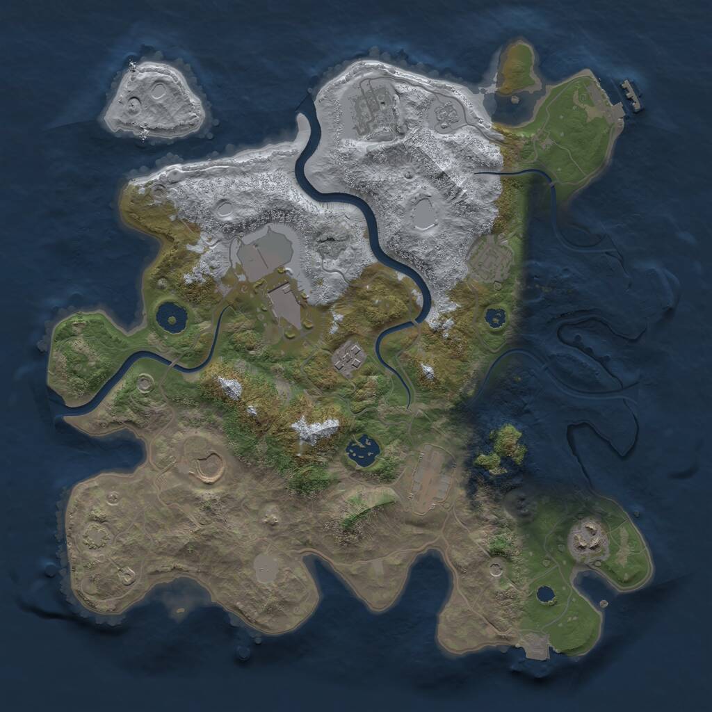 Rust Map: Procedural Map, Size: 3500, Seed: 404627071, 14 Monuments