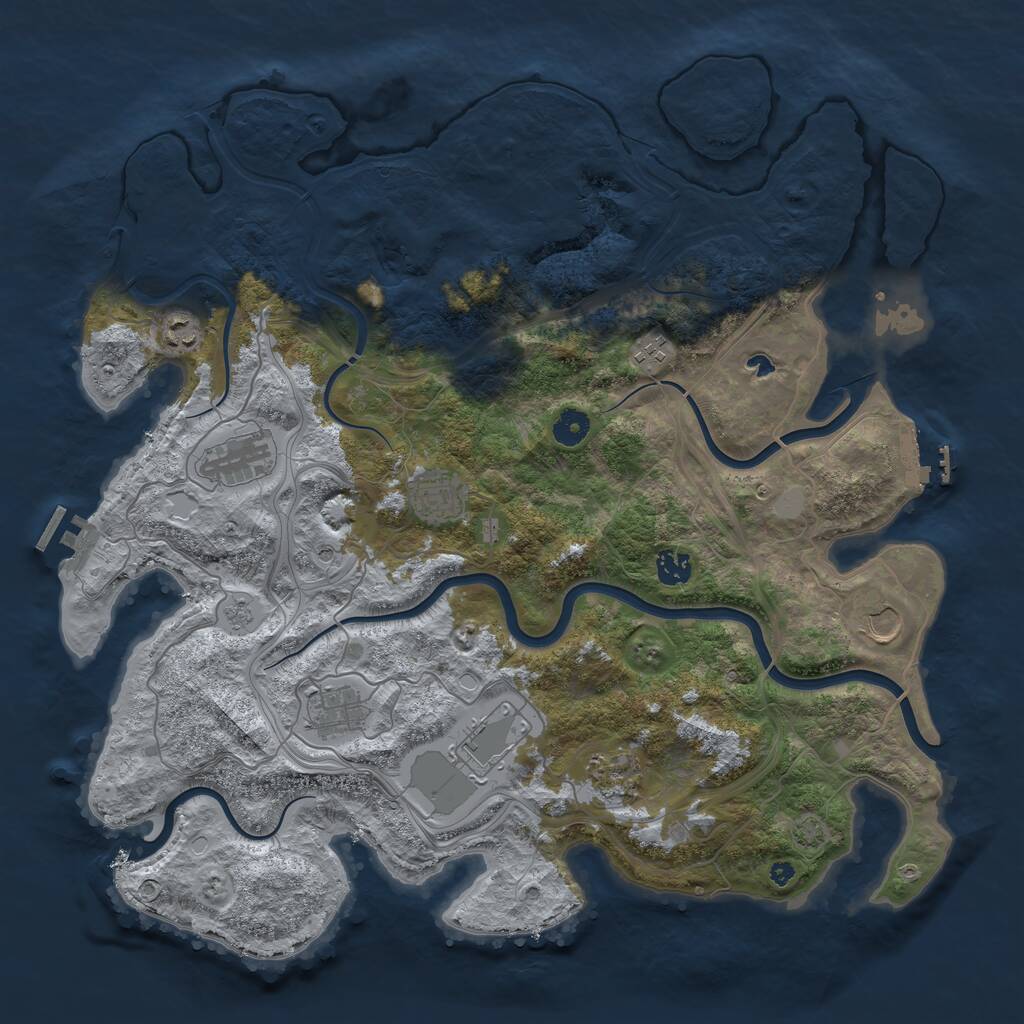 Rust Map: Procedural Map, Size: 4250, Seed: 1058155817, 15 Monuments