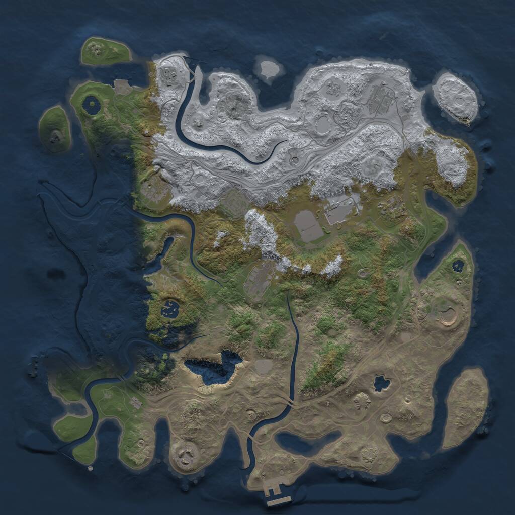 Rust Map: Procedural Map, Size: 4250, Seed: 1796390801, 16 Monuments