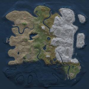 Thumbnail Rust Map: Procedural Map, Size: 4050, Seed: 962315582, 12 Monuments