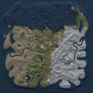 Thumbnail Rust Map: Procedural Map, Size: 5000, Seed: 378617585, 16 Monuments