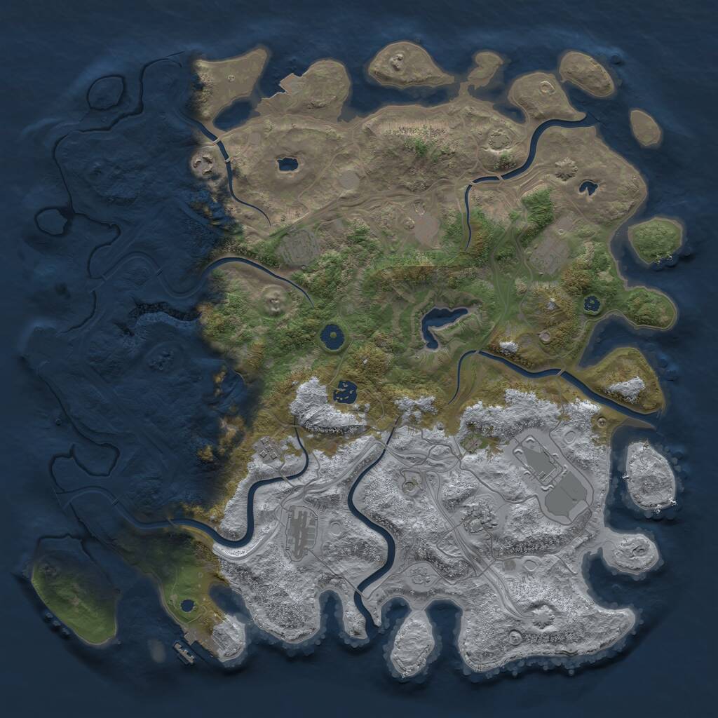 Rust Map: Procedural Map, Size: 4500, Seed: 2029460789, 15 Monuments