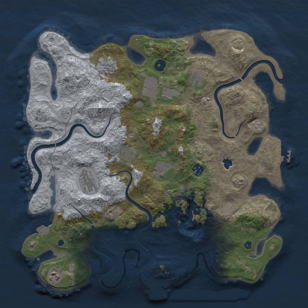 Rust Map: Procedural Map, Size: 4000, Seed: 486328296, 15 Monuments