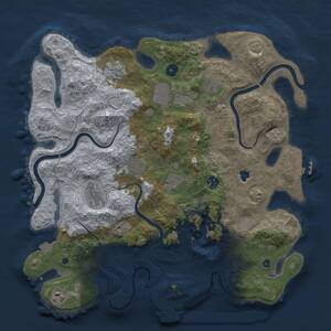 Thumbnail Rust Map: Procedural Map, Size: 4000, Seed: 486328296, 15 Monuments