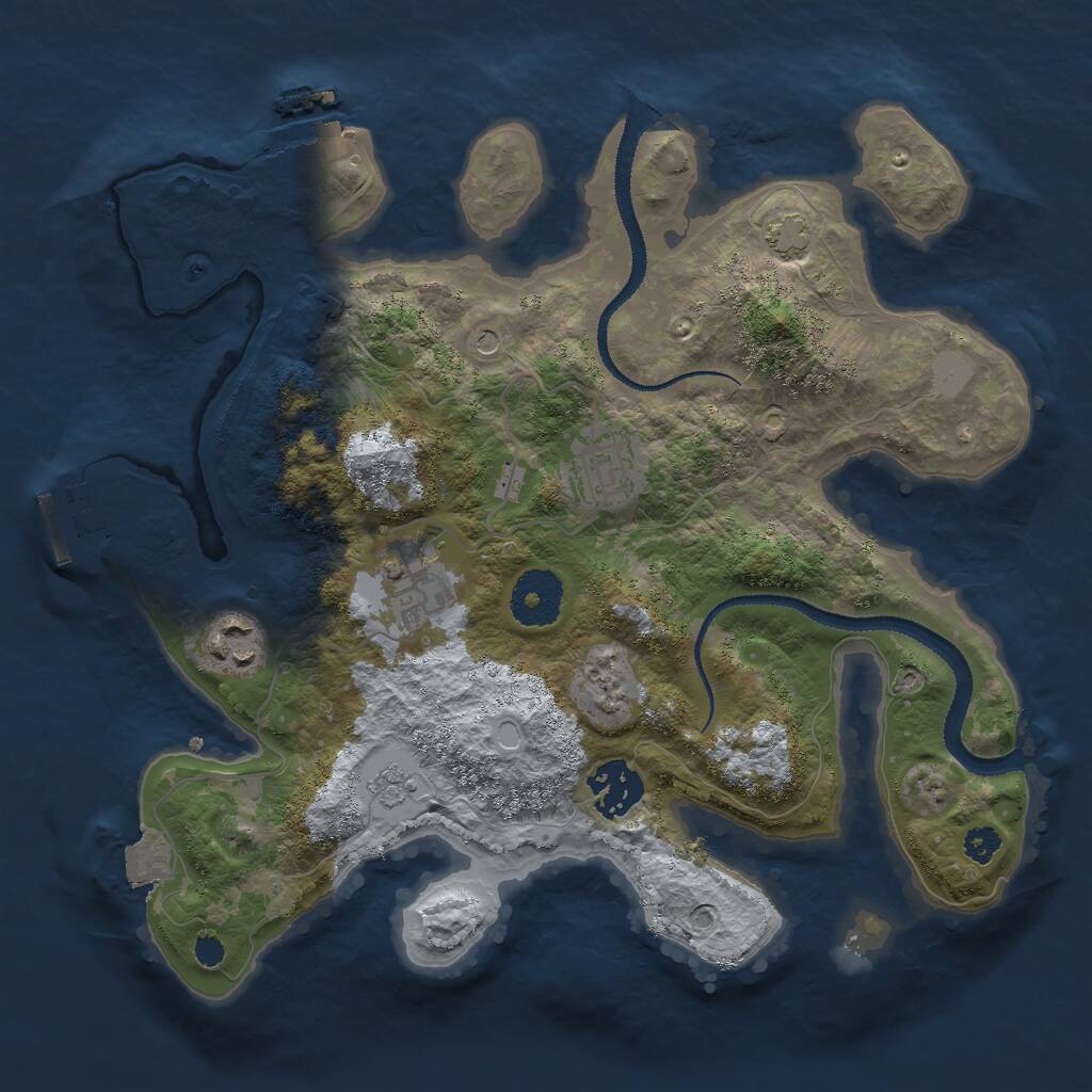 Rust Map: Procedural Map, Size: 3000, Seed: 73709485, 10 Monuments