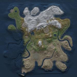 Thumbnail Rust Map: Procedural Map, Size: 3000, Seed: 1053052619, 10 Monuments