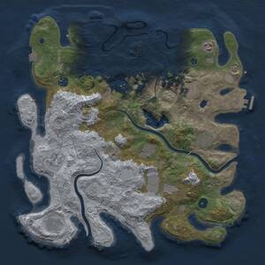 Thumbnail Rust Map: Procedural Map, Size: 4000, Seed: 191636962, 15 Monuments