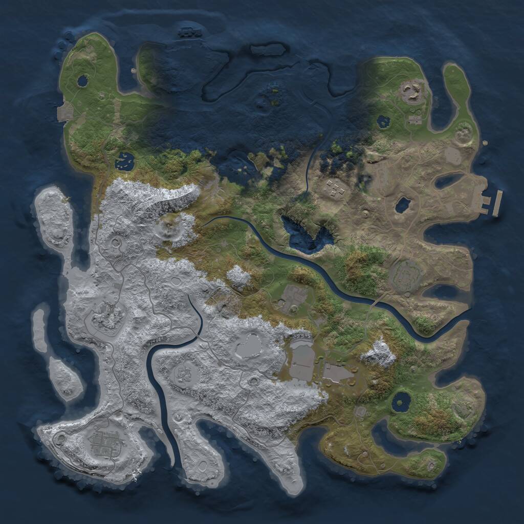 Rust Map: Procedural Map, Size: 4000, Seed: 191636962, 15 Monuments