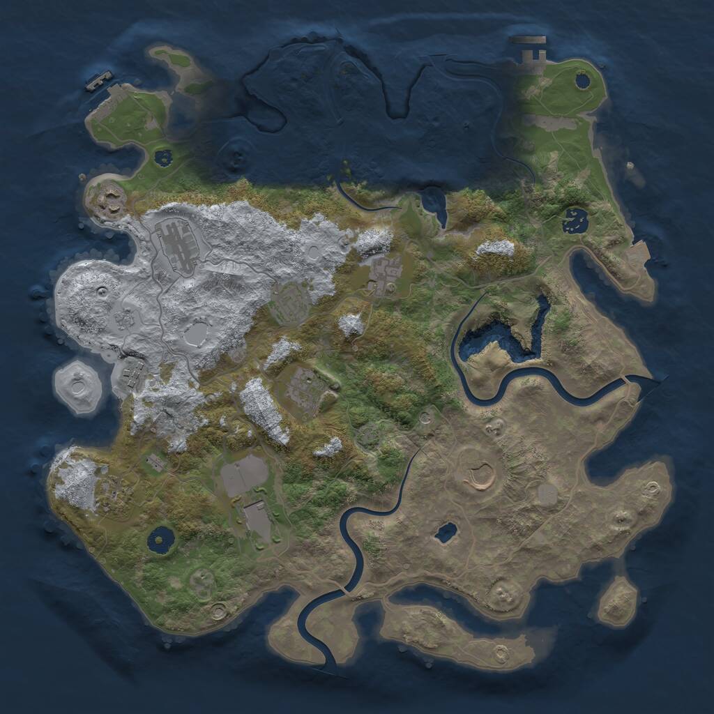 Rust Map: Procedural Map, Size: 4000, Seed: 191247, 16 Monuments