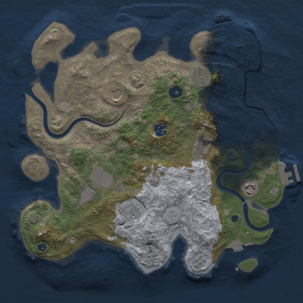 Rust Map: Procedural Map, Size: 3500, Seed: 170523, 14 Monuments