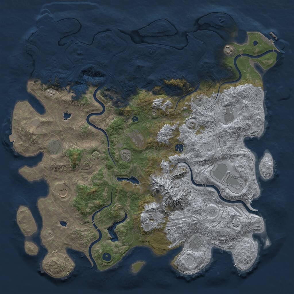 Rust Map: Procedural Map, Size: 5000, Seed: 987, 15 Monuments