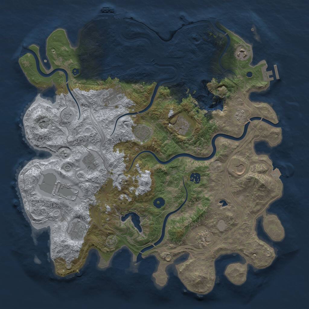 Rust Map: Procedural Map, Size: 4250, Seed: 1920124886, 17 Monuments