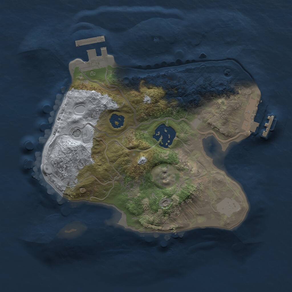 Rust Map: Procedural Map, Size: 2000, Seed: 294149971, 5 Monuments