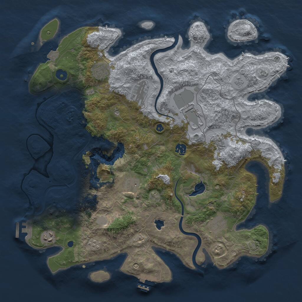 Rust Map: Procedural Map, Size: 4000, Seed: 48198124, 15 Monuments
