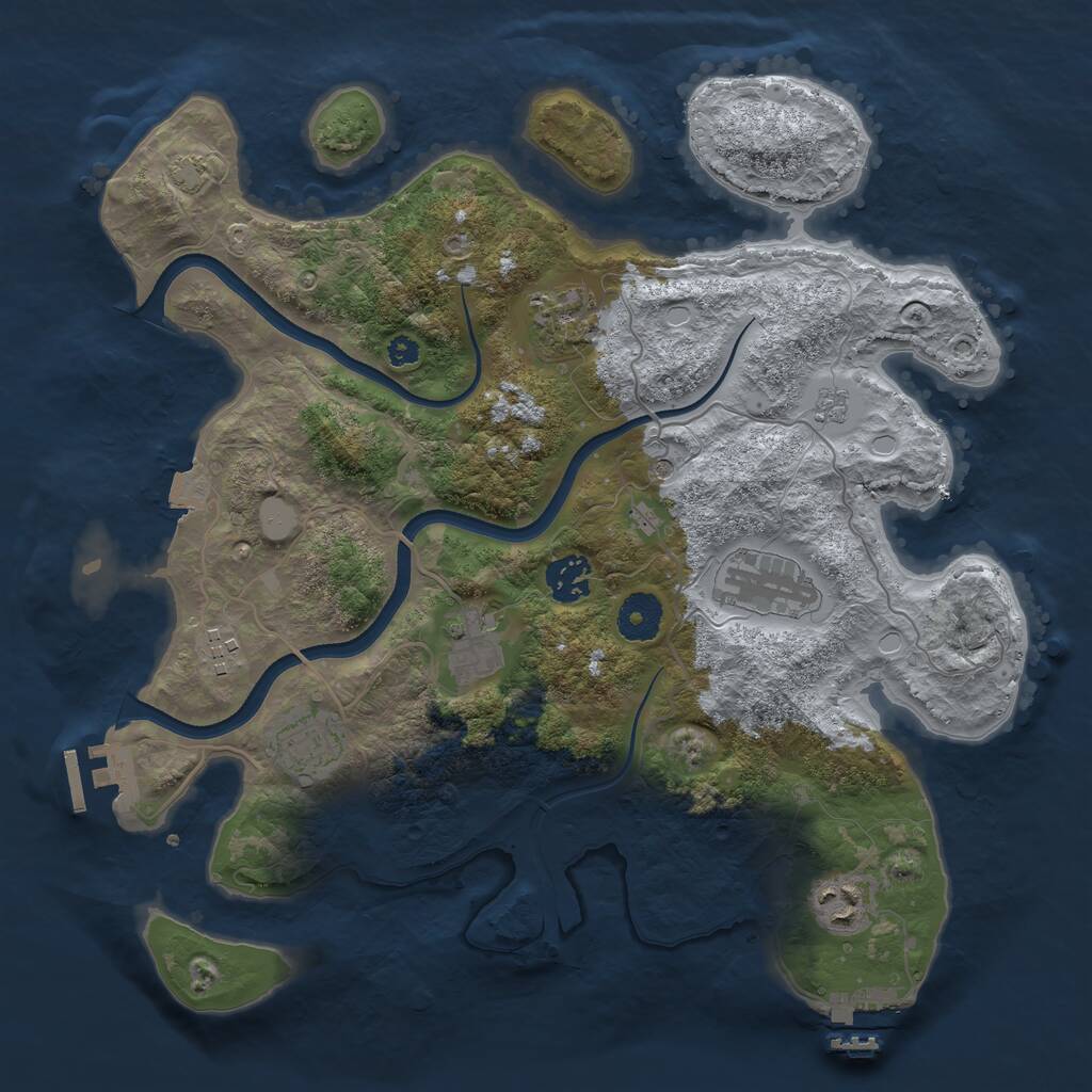 Rust Map: Procedural Map, Size: 3500, Seed: 1990812113, 13 Monuments
