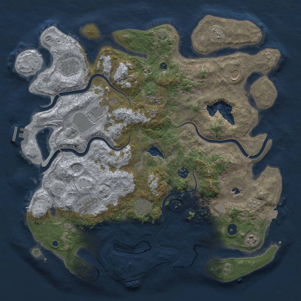 Rust Map: Procedural Map, Size: 4200, Seed: 542907, 15 Monuments