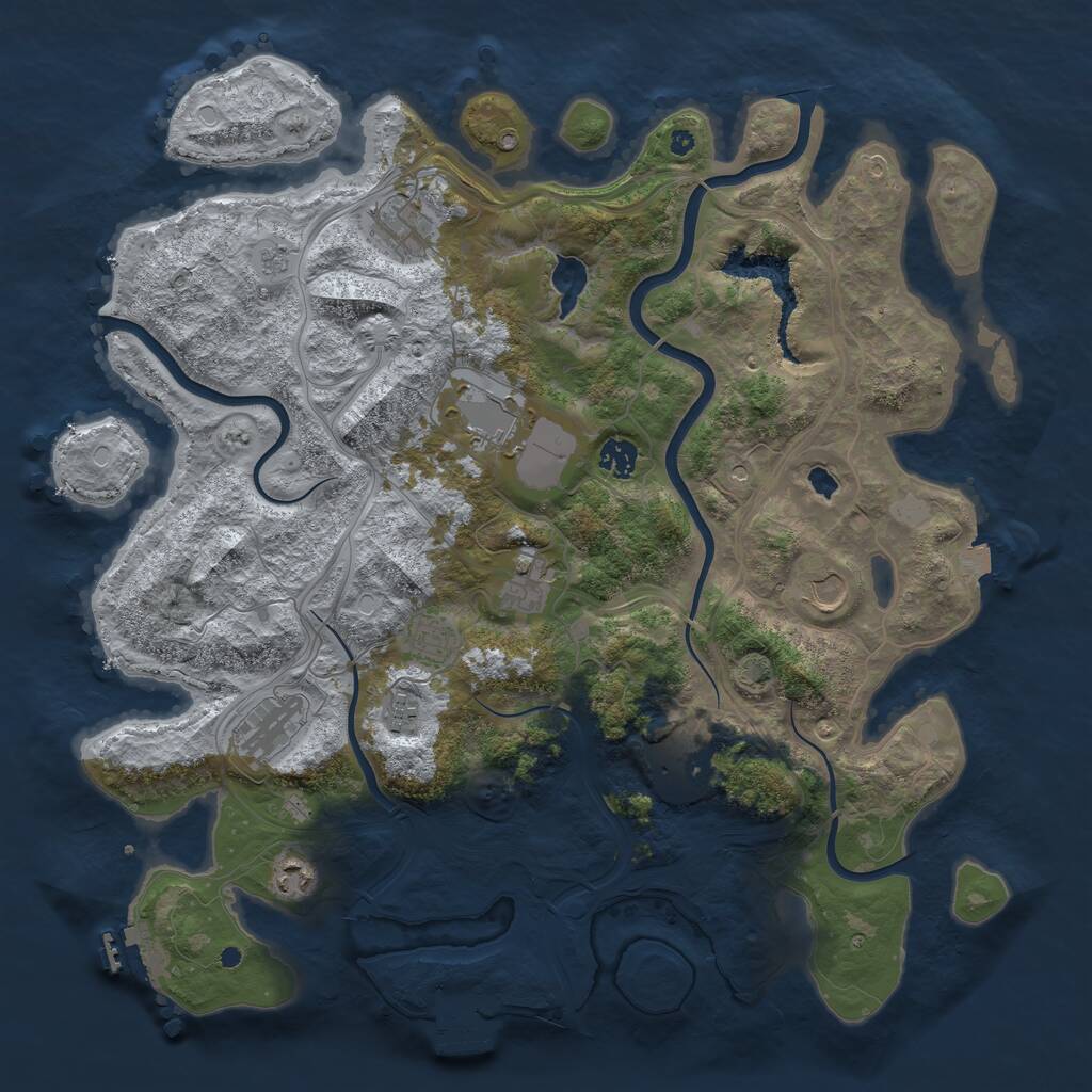 Rust Map: Procedural Map, Size: 4250, Seed: 883027008, 16 Monuments