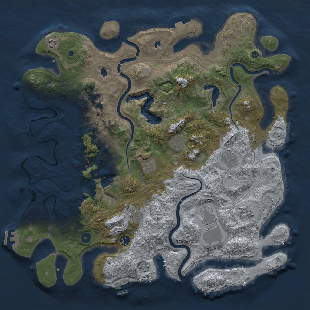 Rust Map: Procedural Map, Size: 4500, Seed: 775264519, 15 Monuments