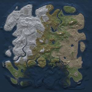 Thumbnail Rust Map: Procedural Map, Size: 4500, Seed: 1232093858, 17 Monuments