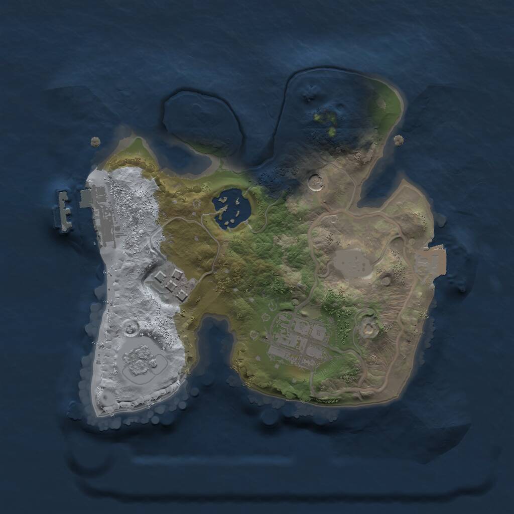 Rust Map: Procedural Map, Size: 2000, Seed: 1316402358, 7 Monuments