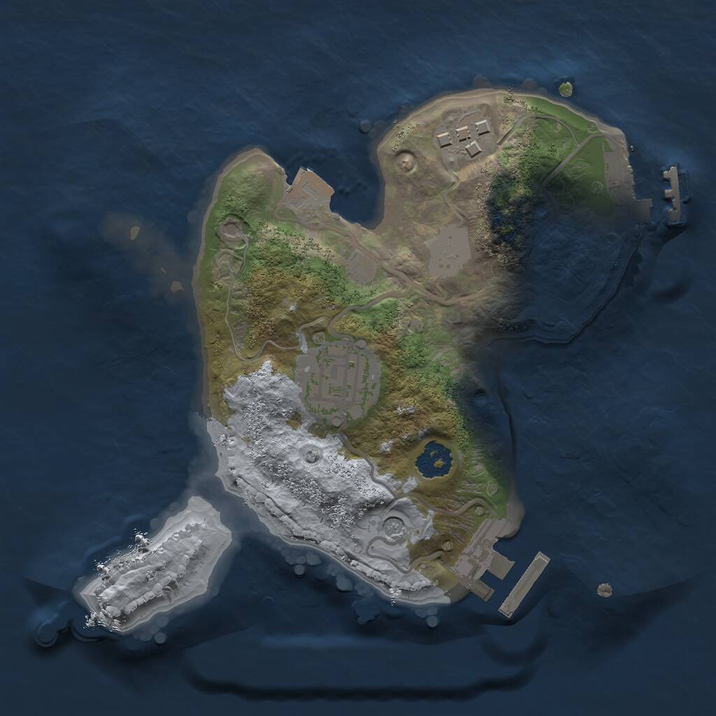 Rust Map: Procedural Map, Size: 2000, Seed: 1925030627, 6 Monuments