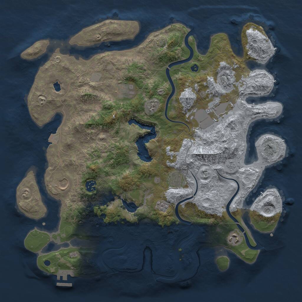 Rust Map: Procedural Map, Size: 4000, Seed: 1408942416, 13 Monuments