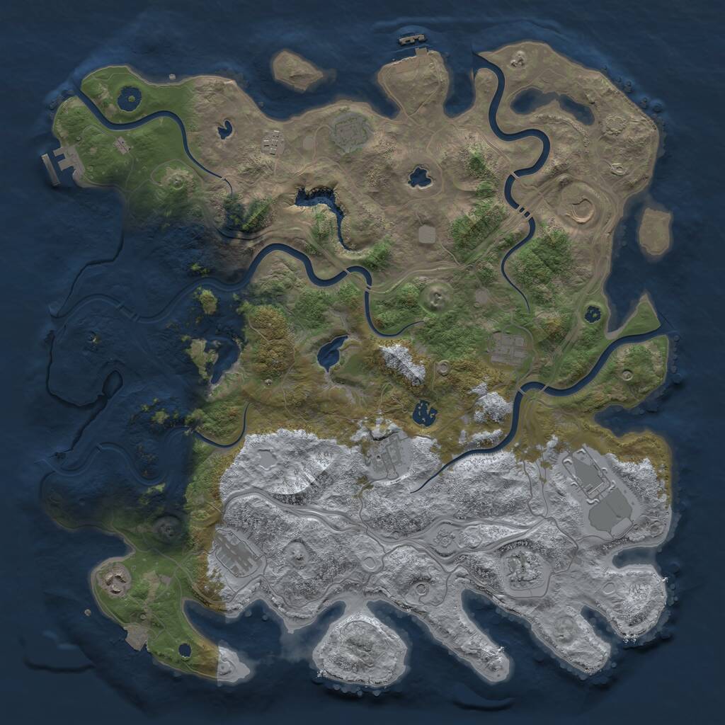 Rust Map: Procedural Map, Size: 4500, Seed: 426105140, 16 Monuments