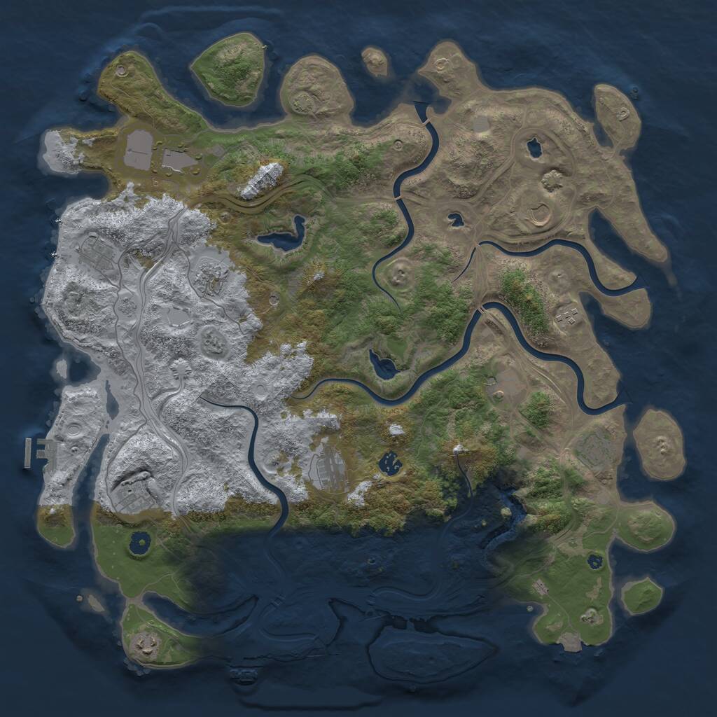 Rust Map: Procedural Map, Size: 4800, Seed: 1485798170, 17 Monuments