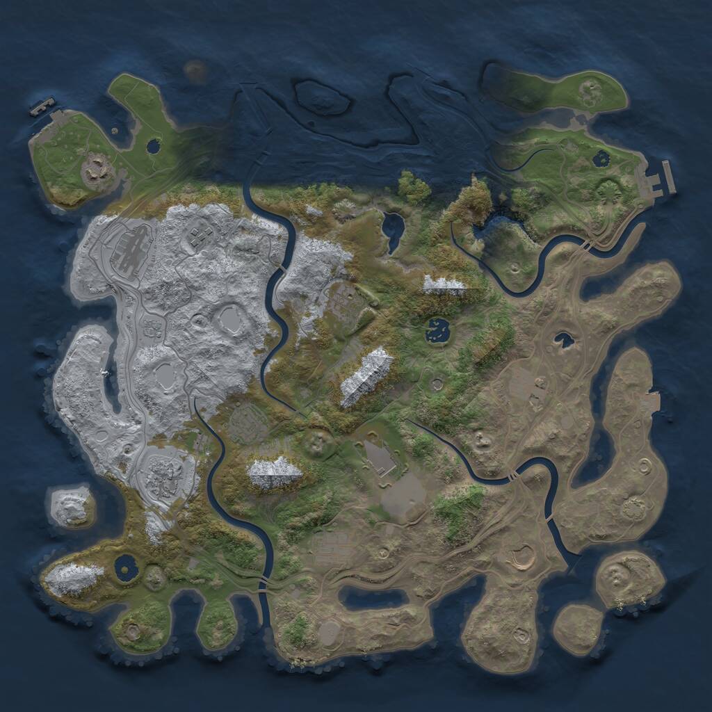 Rust Map: Procedural Map, Size: 4250, Seed: 379407829, 17 Monuments