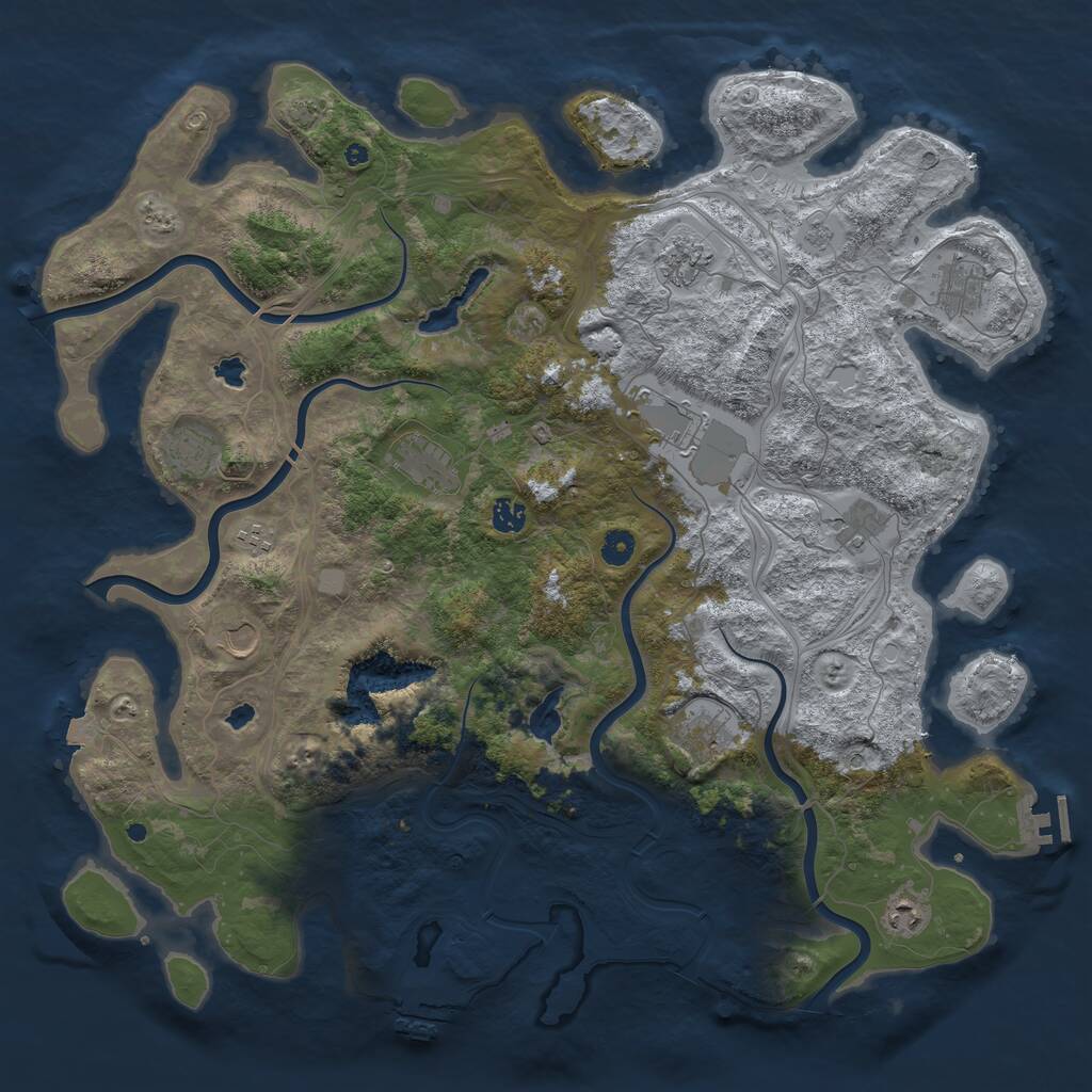 Rust Map: Procedural Map, Size: 4700, Seed: 1166028612, 17 Monuments