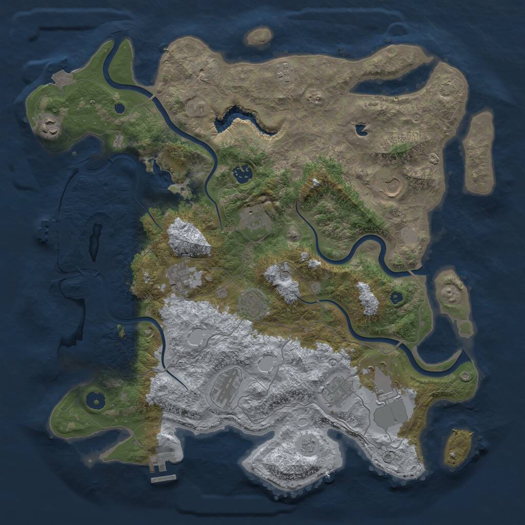 Rust Map: Procedural Map, Size: 4200, Seed: 1569879, 16 Monuments