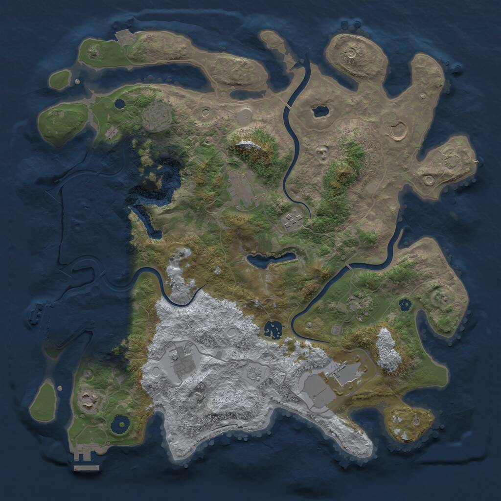 Rust Map: Procedural Map, Size: 4000, Seed: 1472172593, 15 Monuments