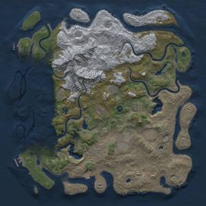 Thumbnail Rust Map: Procedural Map, Size: 5000, Seed: 841059721, 17 Monuments